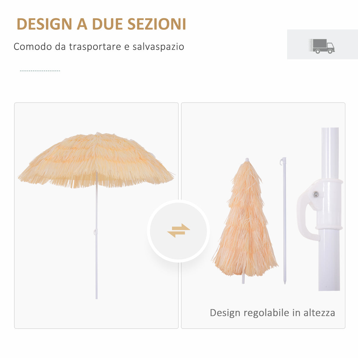 easycomfort easycomfort ombrellone stile hawaiano con frange impermeabile o160cm
