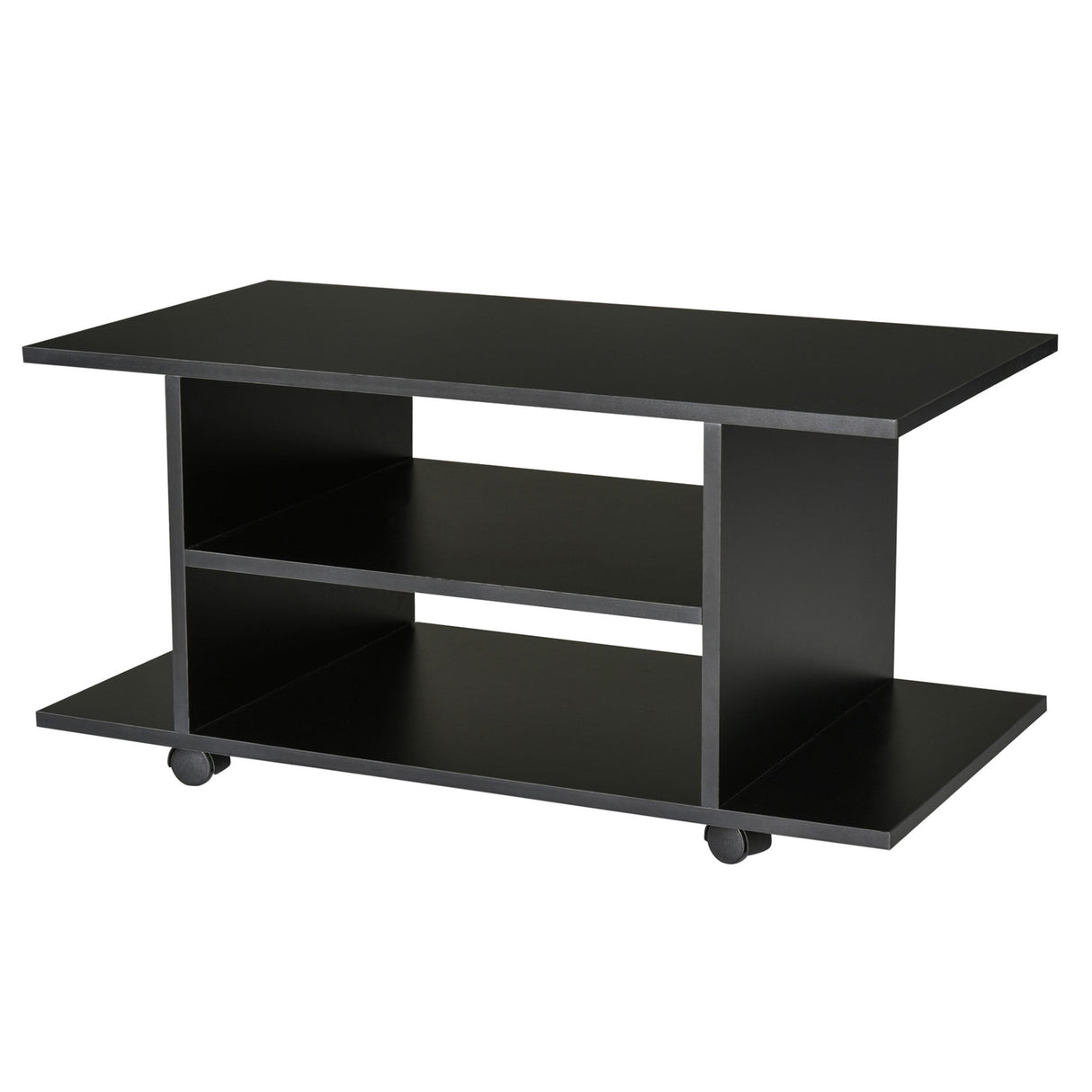 easycomfort easycomfort mobile tv moderno con ruote mobiletto tv in legno 80 40 40cm nero ean 8054144131672