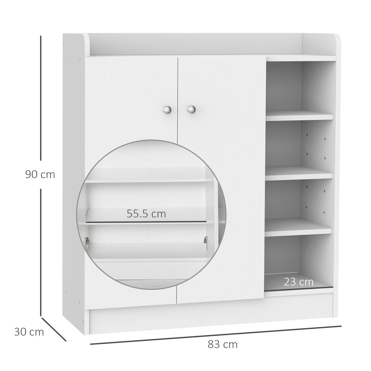 easycomfort easycomfort armadio scarpiera bianca salvaspazio e moderna in legno per 12 paia di scarpe 4 ripiani aperti 83 x 30 x 90cm bianca ean 8054111846875