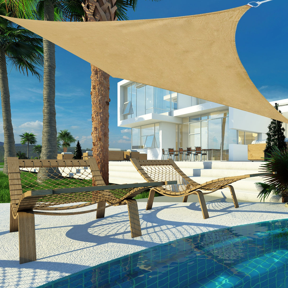 easycomfort easycomfort tende da sole a vela rettangolare protezione raggi uv in pe sabbia 4x6m