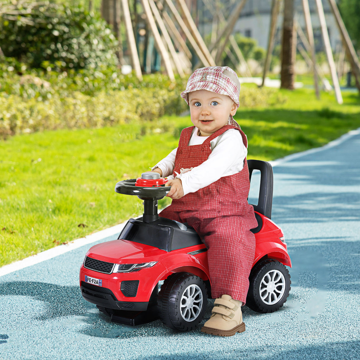 easycomfort easycomfort macchina cavalcabile giocattolo per bambini 12 36 mesi macchina a spinta con vano contenitore e schienale rossa