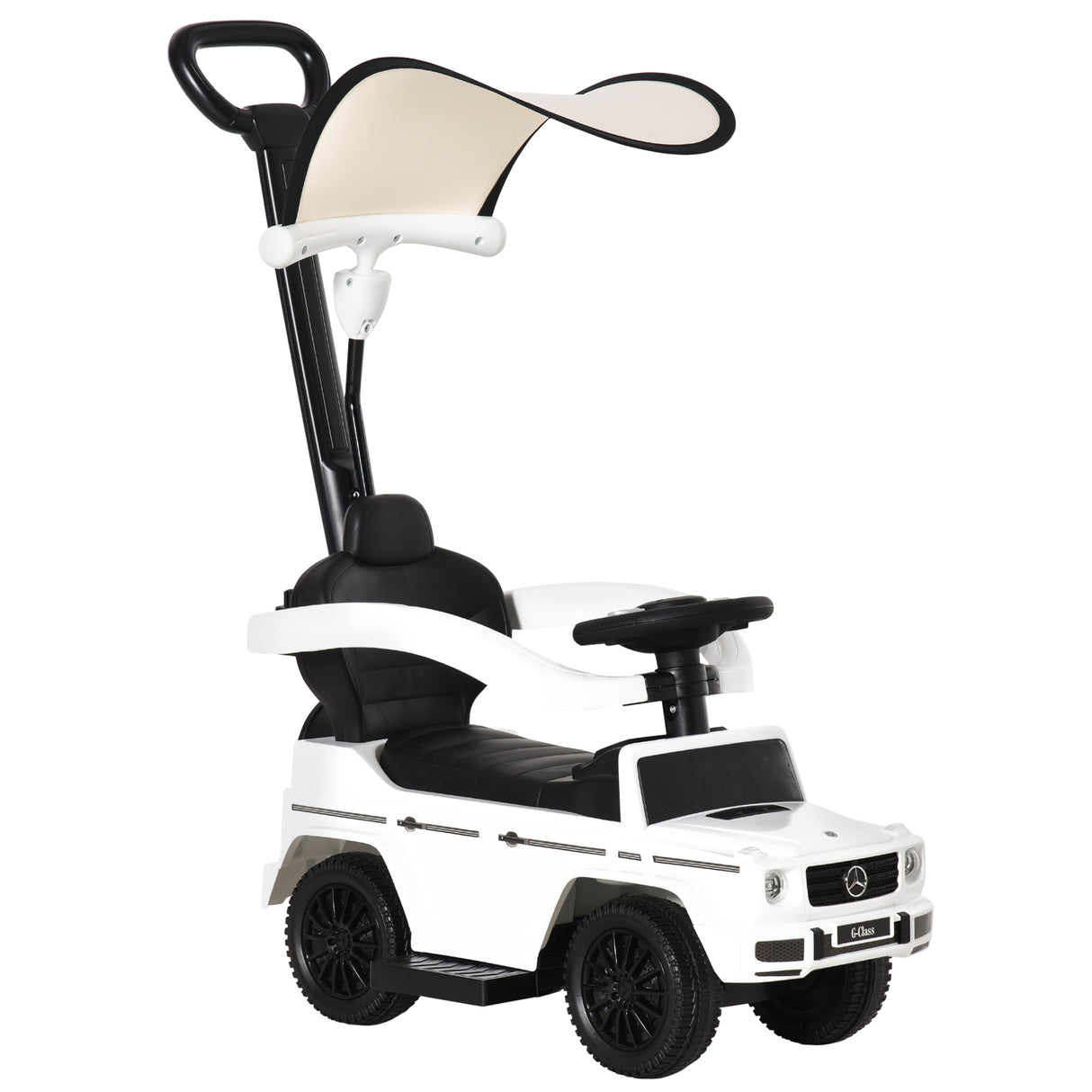 easycomfort easycomfort macchina a spinta per bambini 12 36 mesi con licenza mercedes tettuccio e maniglia di spinta 85 5x40 5x95 cm bianco