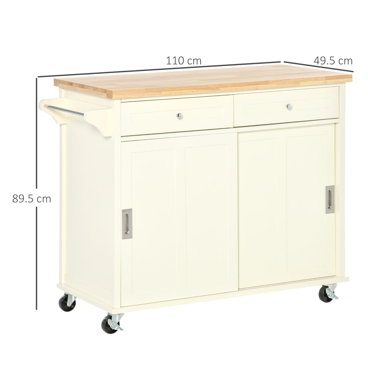 easycomfort easycomfort isola per cucina per utensili e accessori con cassetti armadietto e portasciugamani 110x49 5x89 5 cm bianco