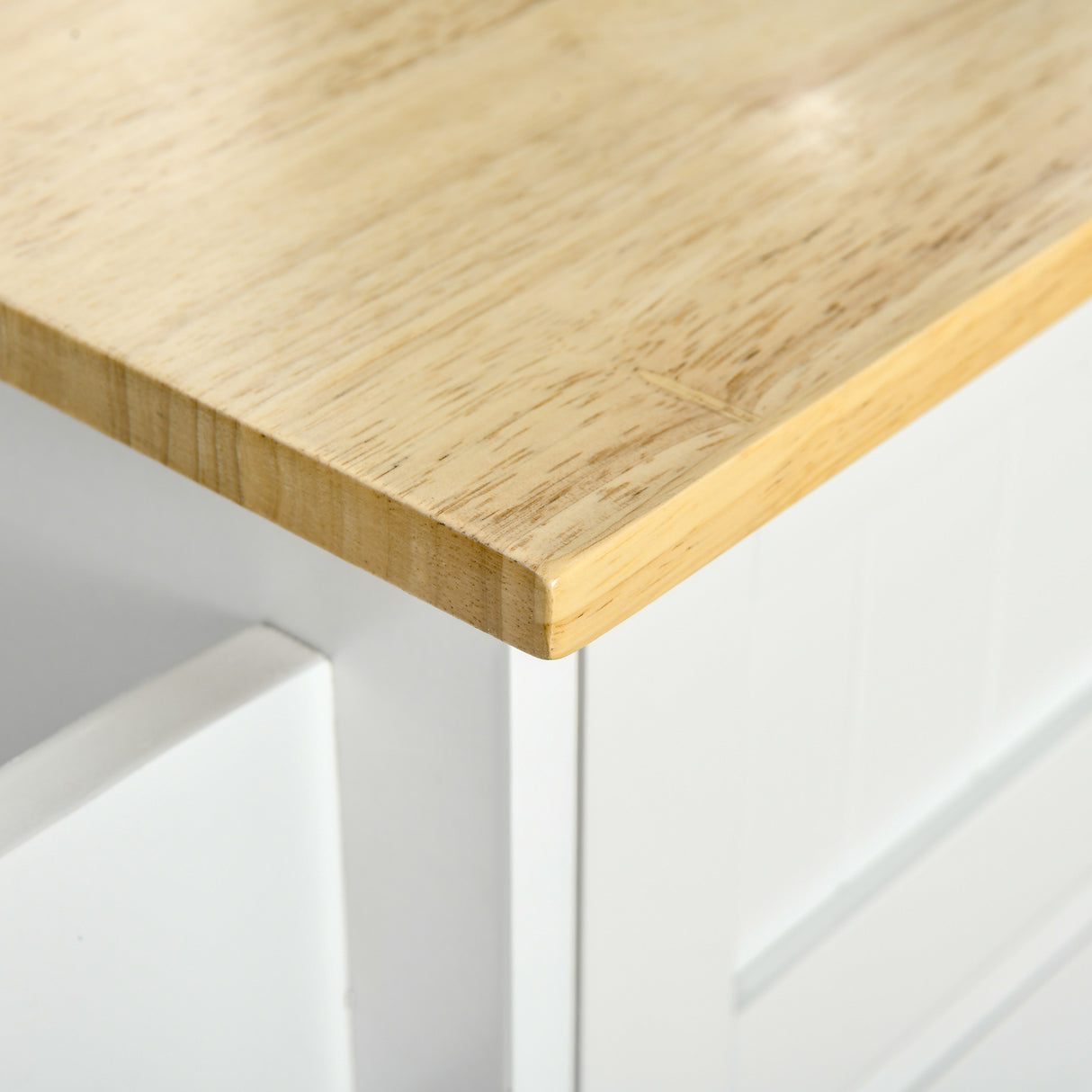 easycomfort easycomfort carrello da cucina multiuso in legno con 2 cassetti 3 antine e 4 ruote 121x46x91cm bianco