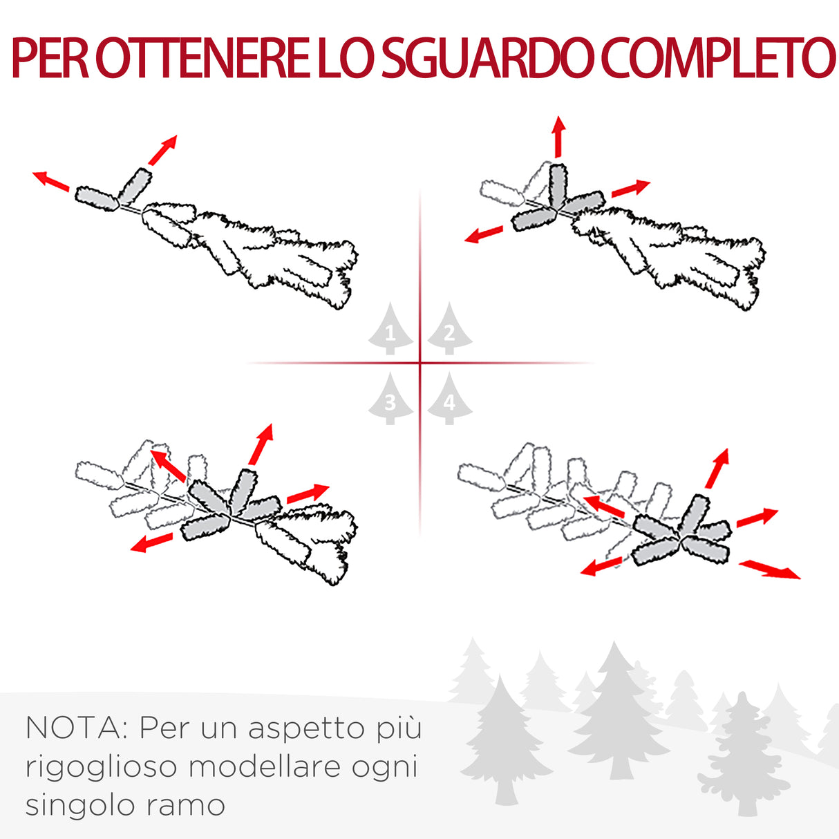 easycomfort easycomfort albero di natale artificiale 180cm con 390 rami folti verde