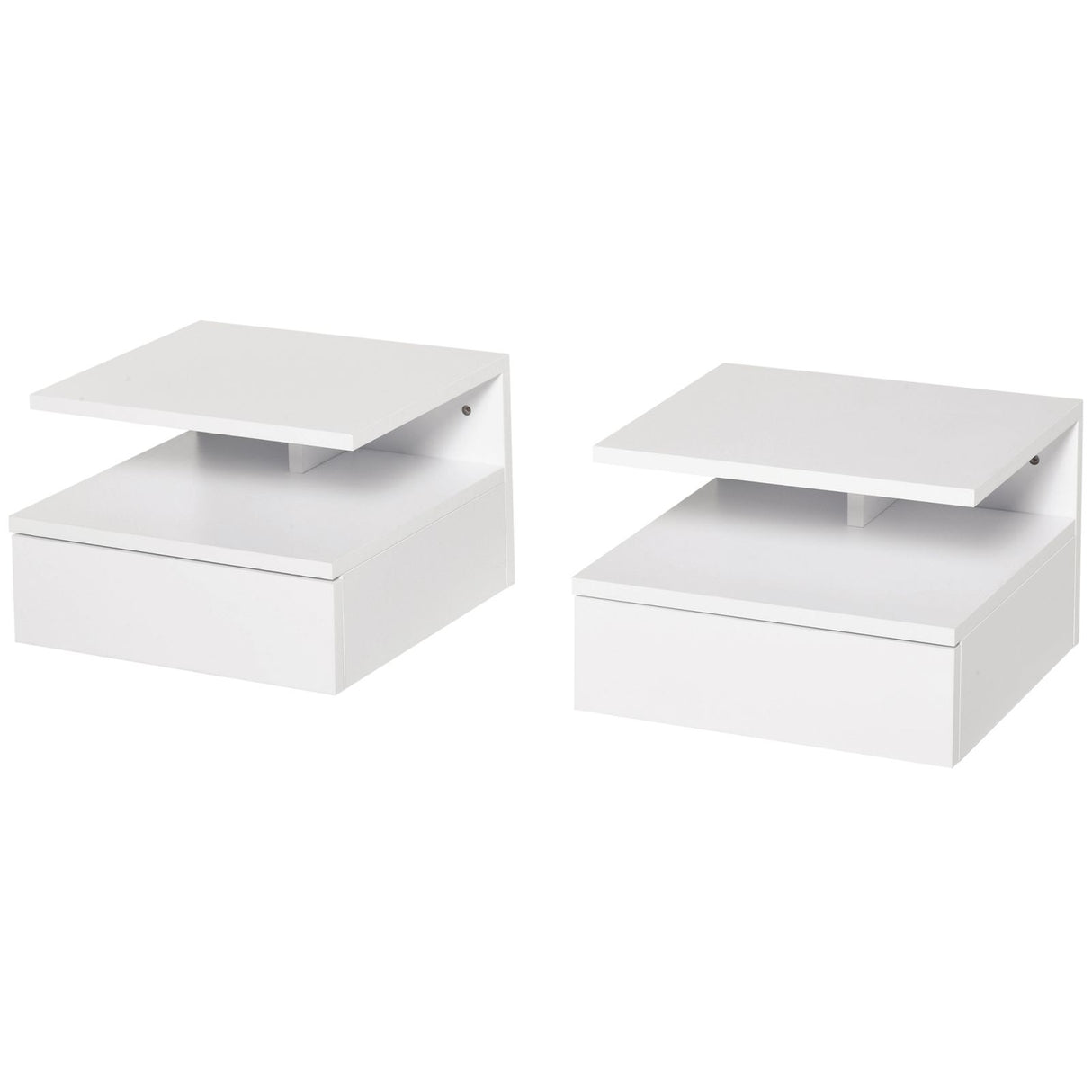 easycomfort easycomfort set da 2 comodini sospesi per camera da letto con cassetto e mensola superiore in legno 35x32x22 5cm