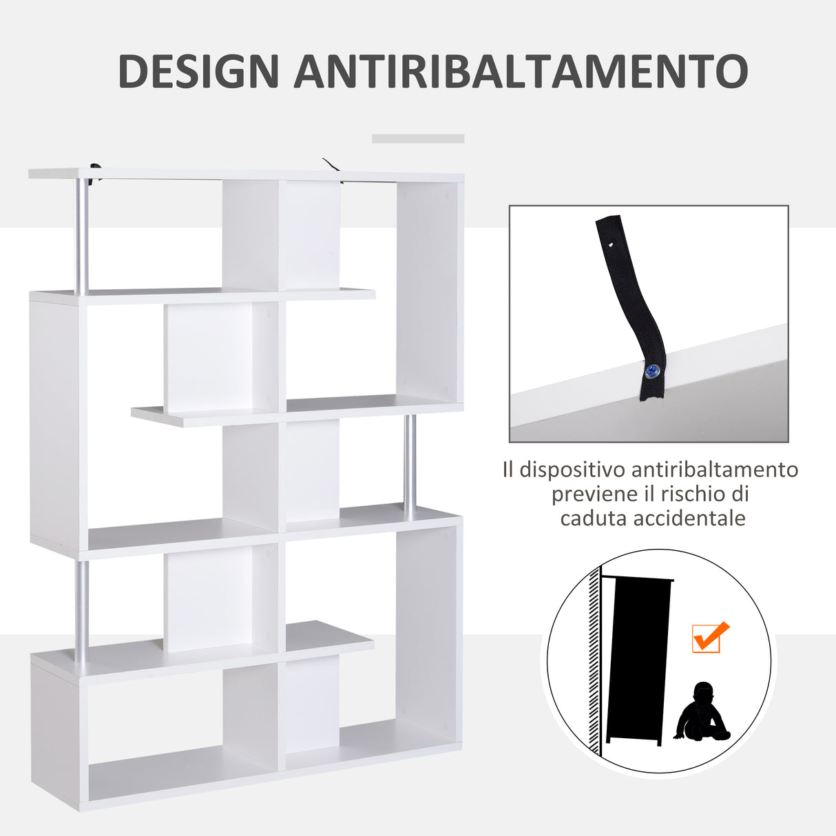 easycomfort easycomfort scaffale libreria ad s 5 ripiani design moderno soggiorno ufficio salotto legno bianco 120 x 28 6 x 160 cm