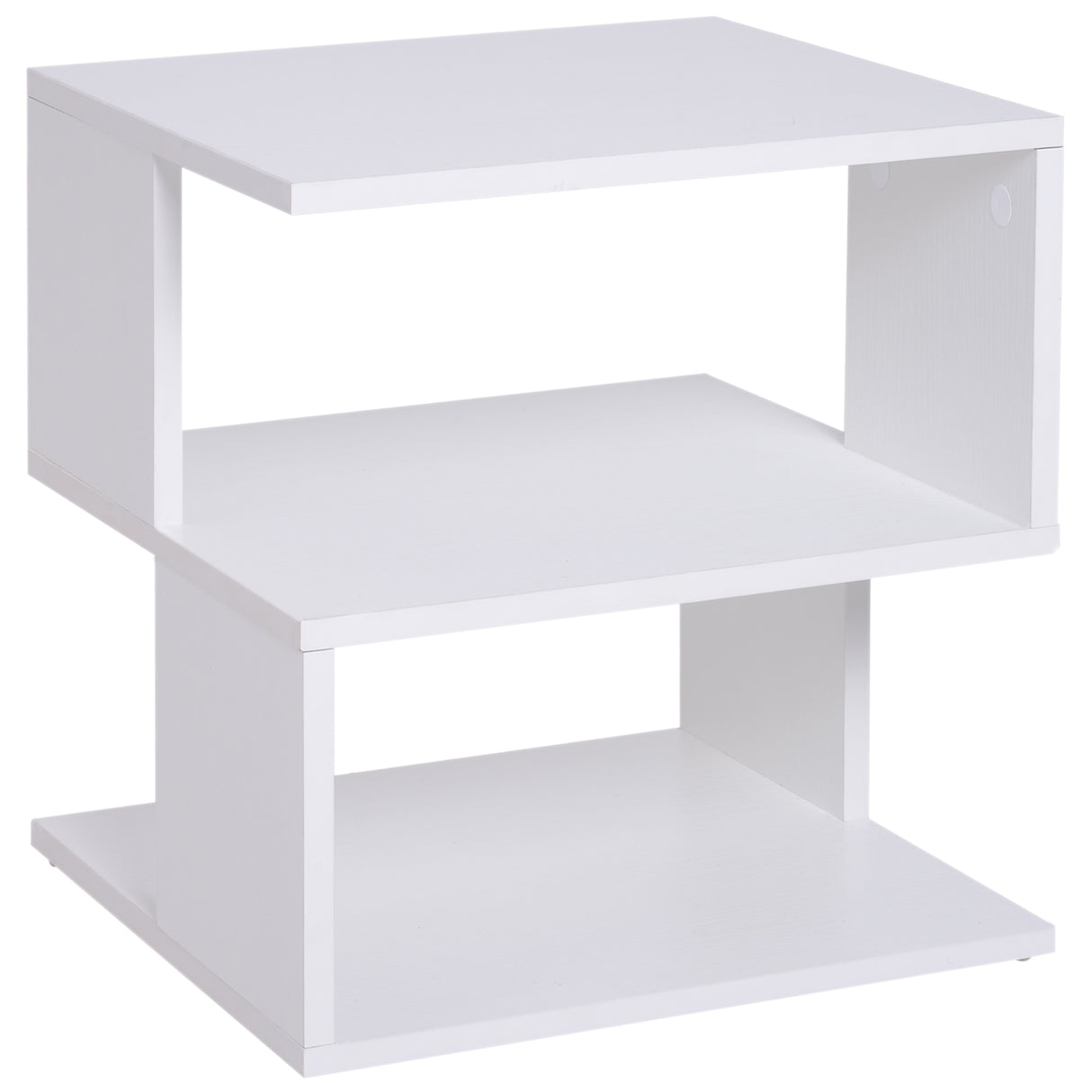 easycomfort easycomfort tavolino da caffe 2 ripiani aperti design moderno salotto soggiorno legno 40x40x43cm bianco ean 8054111841382