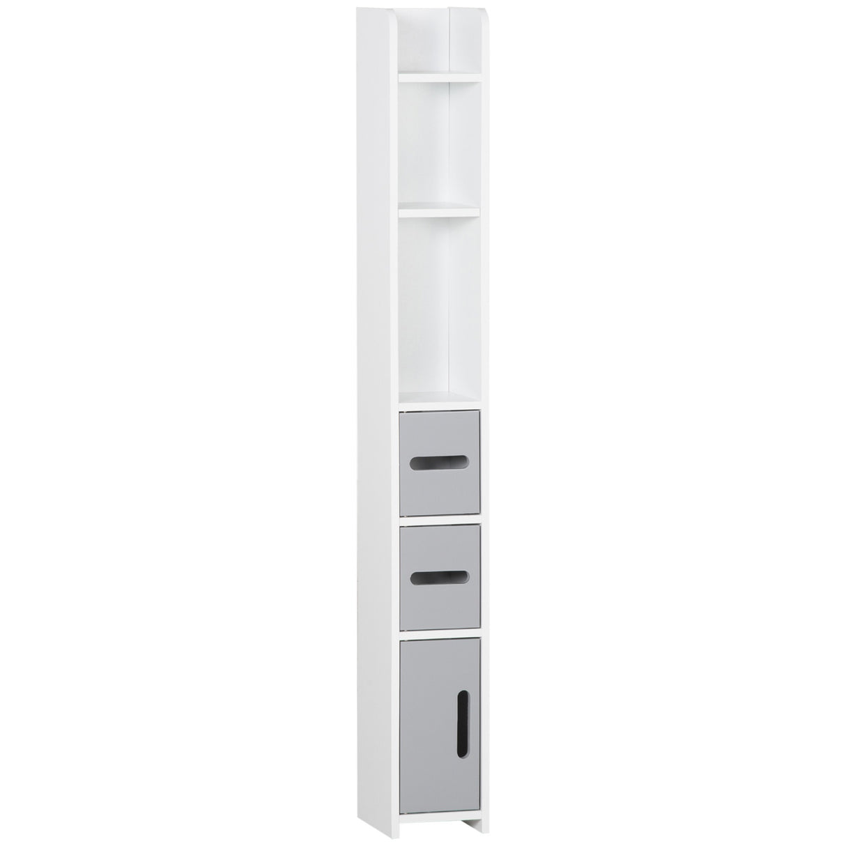 easycomfort easycomfort colonna bagno con mensole e armadietti mobile alto salvaspazio in legno 15x17x120cm bianco e grigio