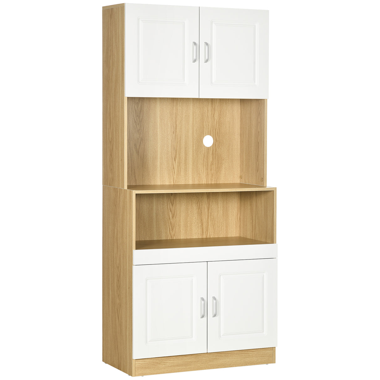 easycomfort easycomfort mobile dispensa alto in truciolato a 4 ante con armadietti e ripiano aperto 80x40x180 cm