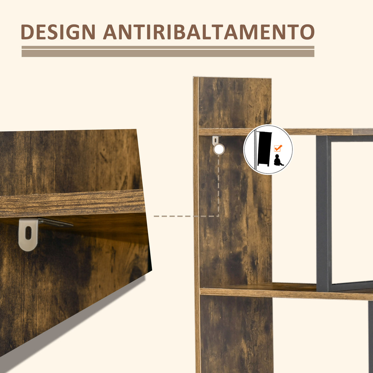 easycomfort easycomfort libreria stile industriale 5 livelli 102 x 30 x 160 cm ean 8054111844178