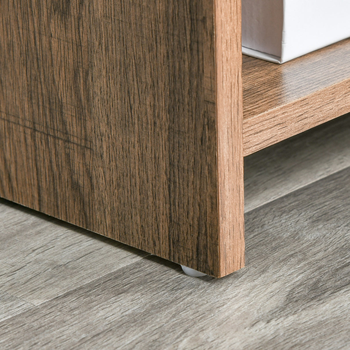 easycomfort easycomfort mobiletto multiuso con ripiani e armadietto in legno con anta in metallo mobile per soggiorno e cucina 80x35x82cm marrone grigio