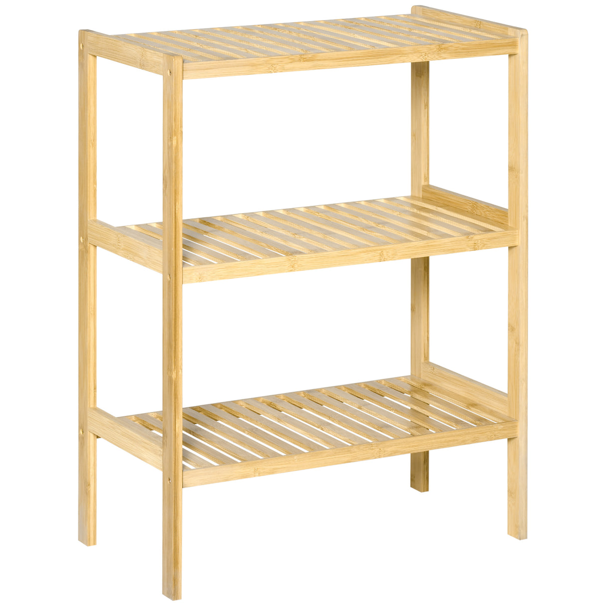 easycomfort easycomfort mobile multiuso 3 livelli salvaspazio in bambu per bagno e salotto 62x33x80cm