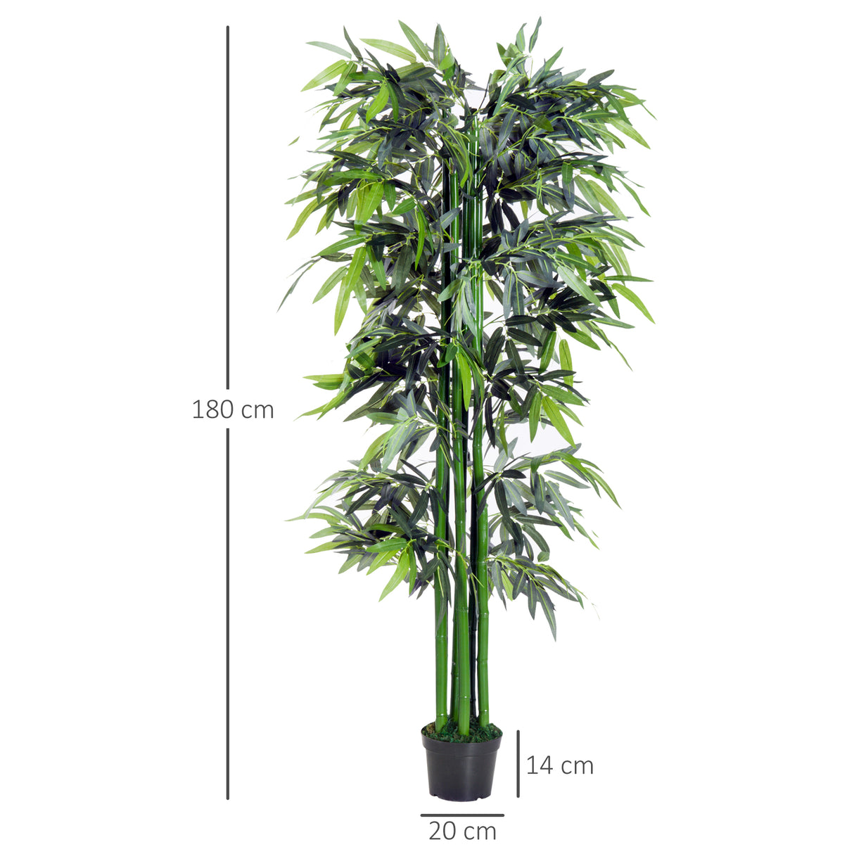 easycomfort pianta di bambu artificiale in vaso da 180cm per interni ed esterni