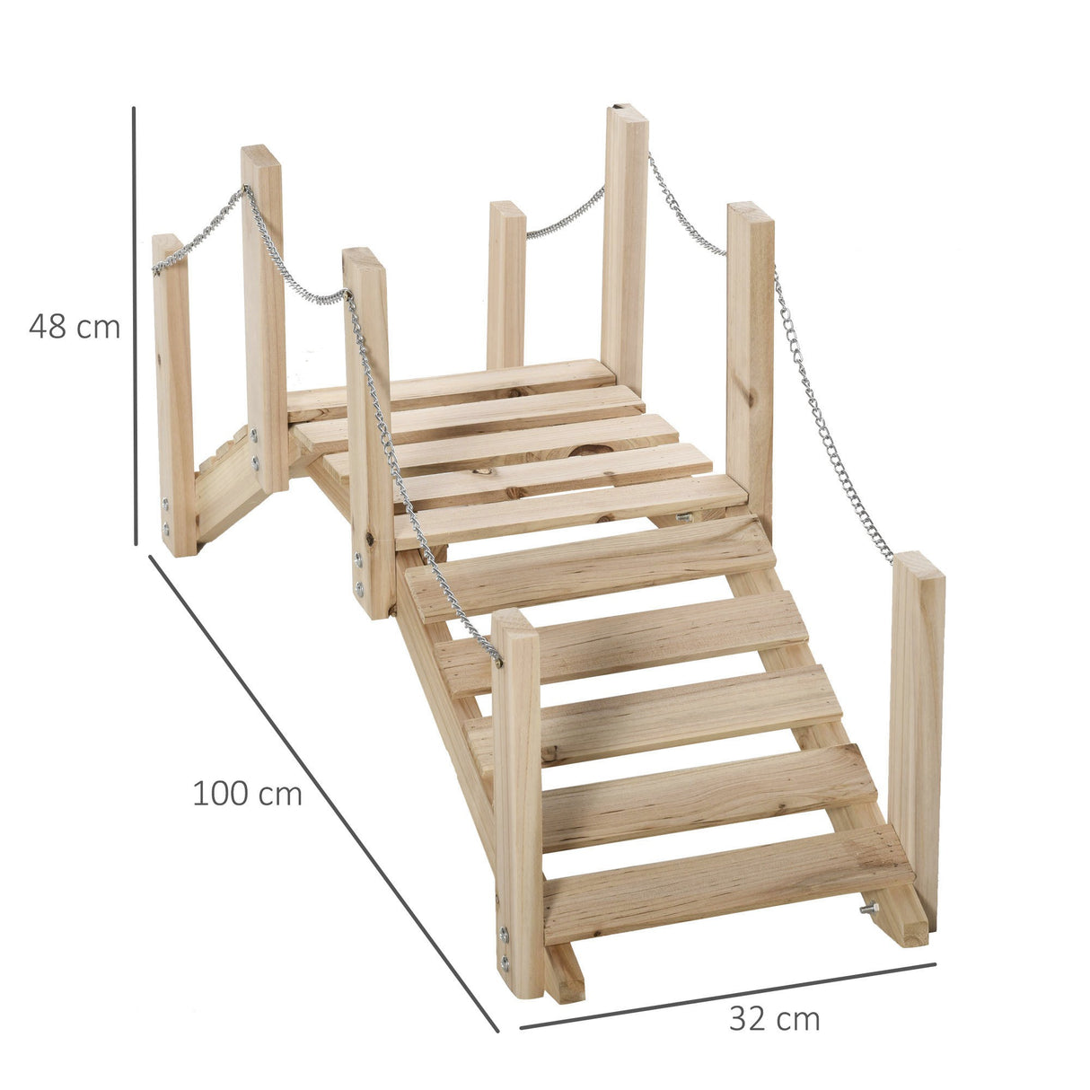 easycomfort easycomfort ponticello da giardino in legno per laghetto con passerella ad arco impermeabile 100x32x48cm