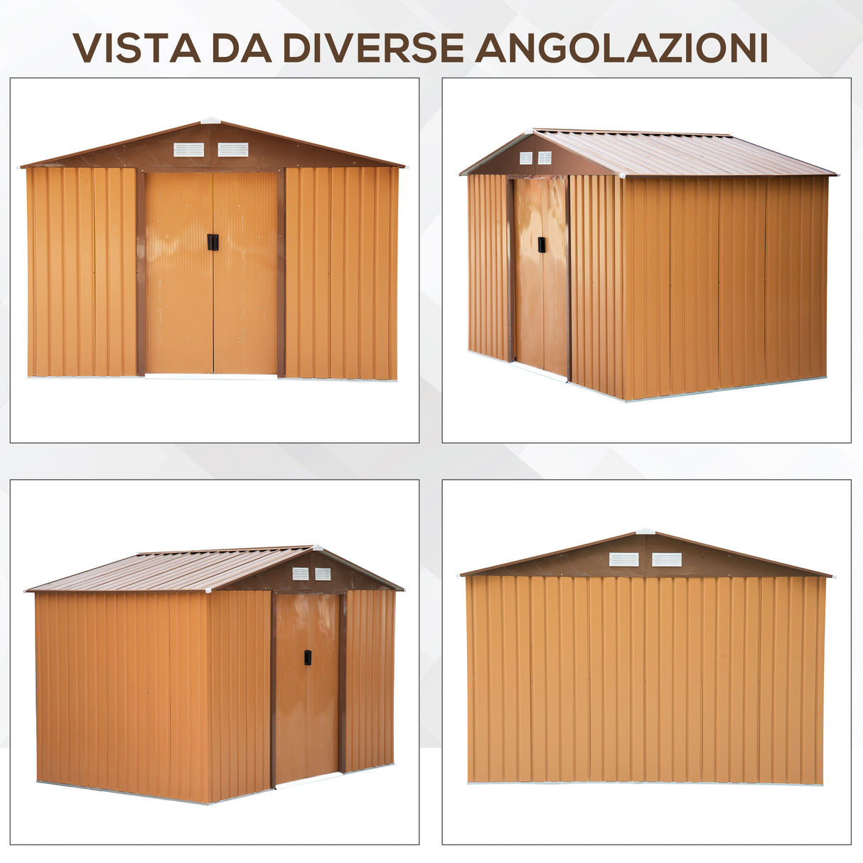 easycomfort casetta porta attrezzi capanno da giardino porta utensili in lamiera gialla