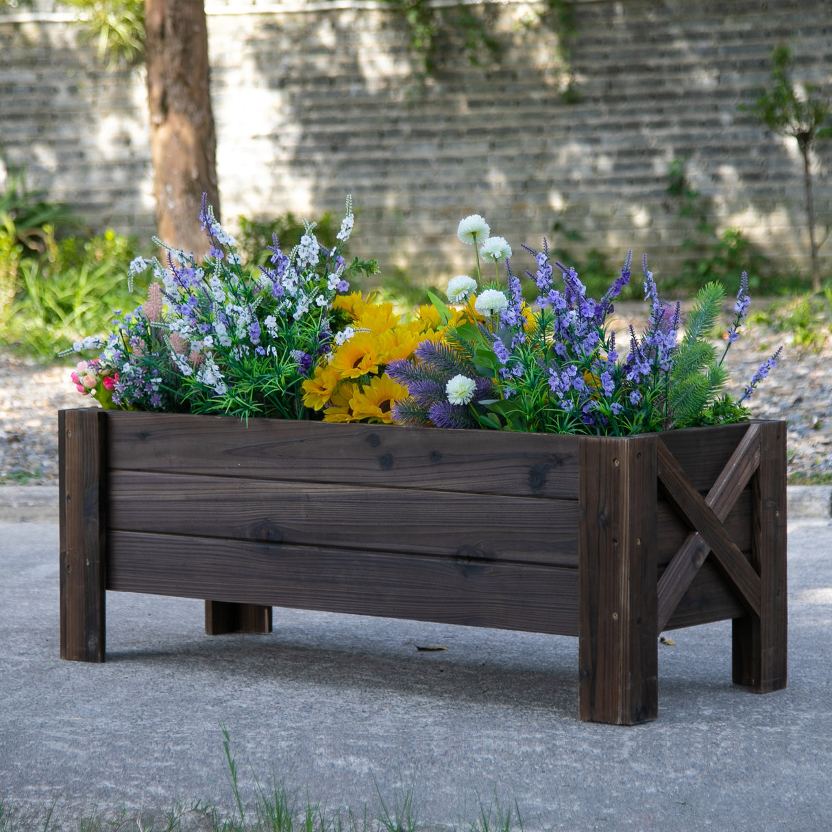 easycomfort easycomfort fioriera da esterno portapiante vaso per orto rialzato in legno