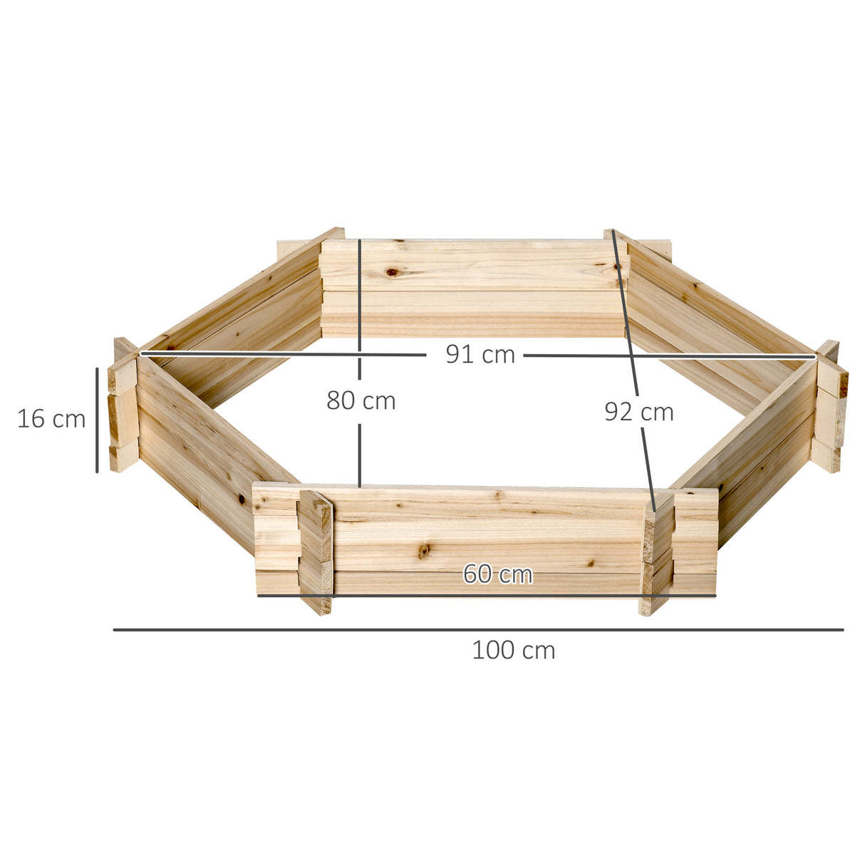 easycomfort letto per orto senza base e con struttura a incastro in legno 100x92x16cm 33196