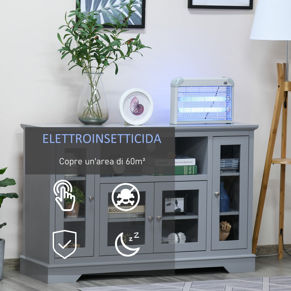 easycomfort easycomfort lampada antizanzare 30w 48.5x8.5x26.5cm