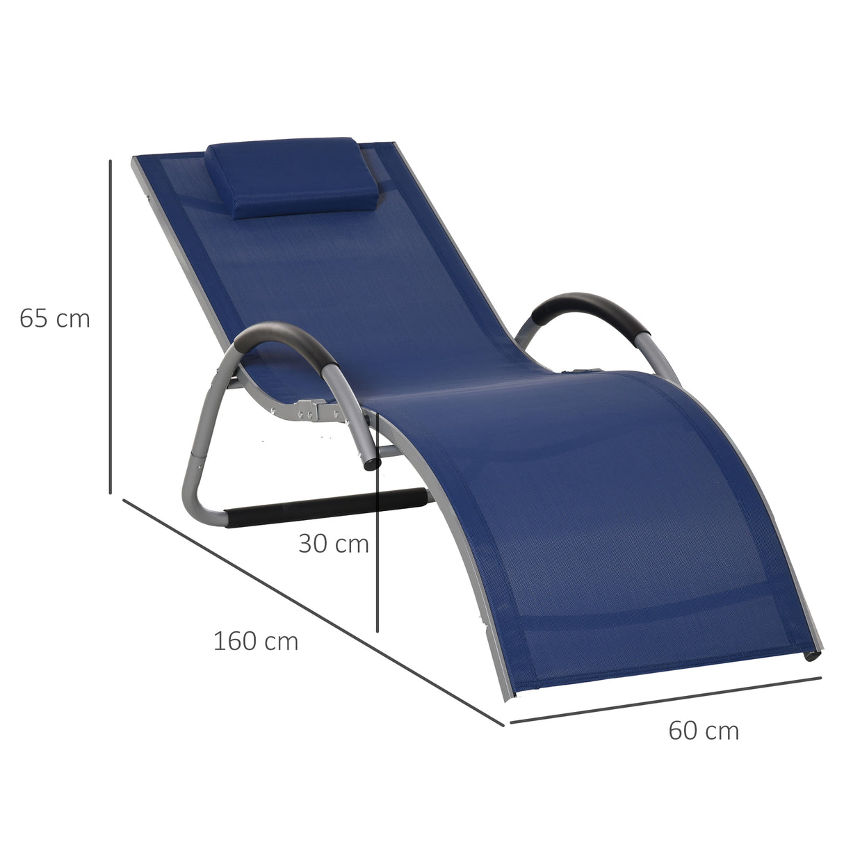 easycomfort easycomfort lettino prendisole in alluminio sedia sdraio da giardino in textilene con poggiatesta rimovibile