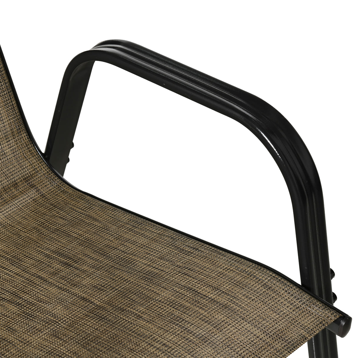 easycomfort easycomfort set 6 pezzi sedie da giardino con braccioli sedie da esterno impilabili in metallo e tessuto traspirante marrone
