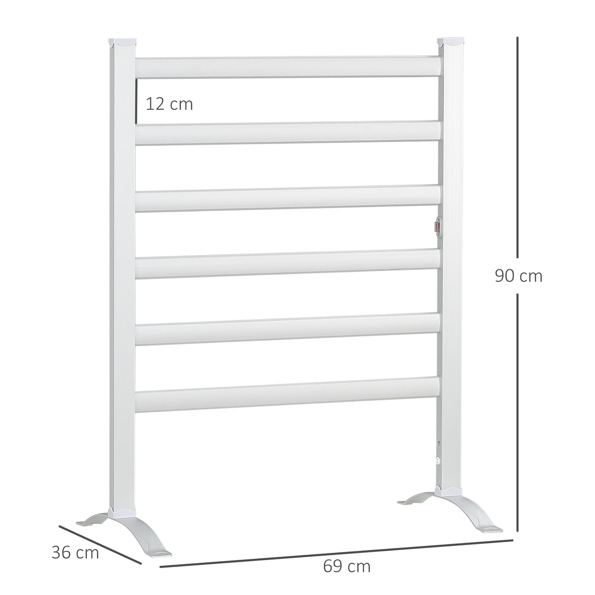 easycomfort scaldasalviette elettrico da 140w a 6 barre con temperatura 45 c 55 c in alluminio 69x36x90 cm argento