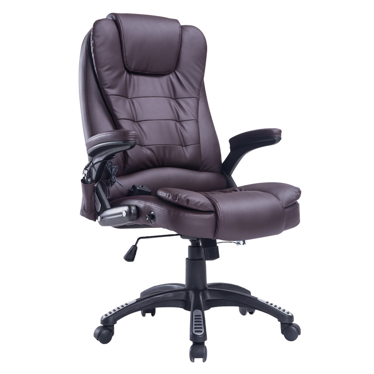 easycomfort easycomfort poltrona massaggiante da ufficio ad altezza regolabile con 6 punti massaggianti in pu 62x68x111 121 cm marrone ean 8054144134024