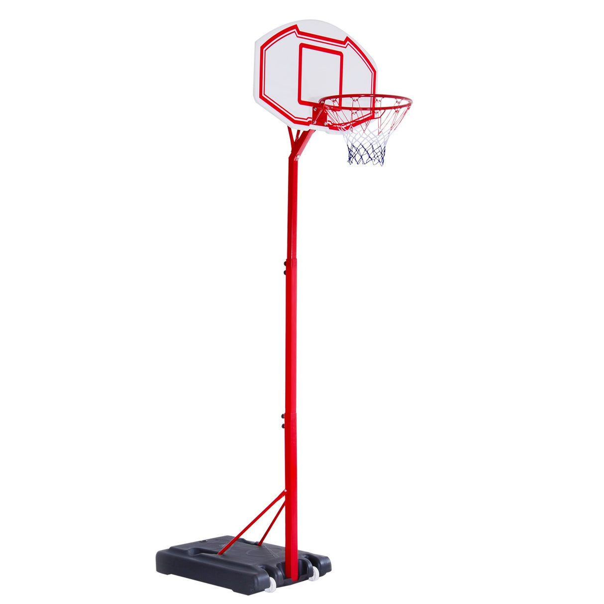 easycomfort easycomfort canestro basket autoportante con altezza regolabile 210 260cm e ruote rosso