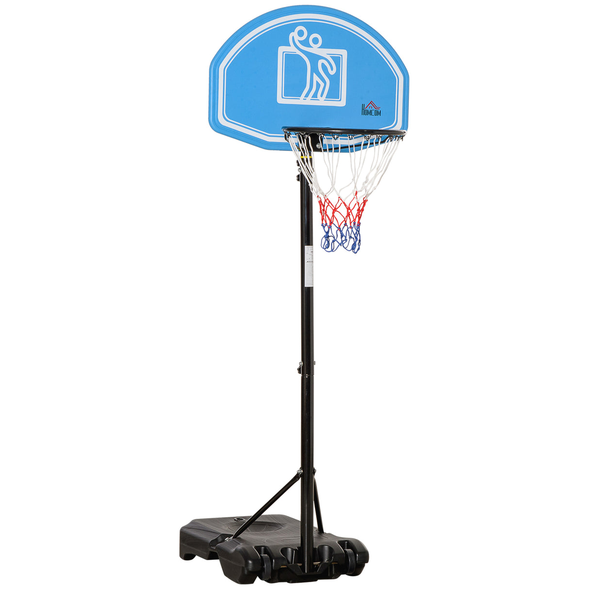 easycomfort canestro basket con altezza regolabile 195 245cm base con ruote e tabellone blu