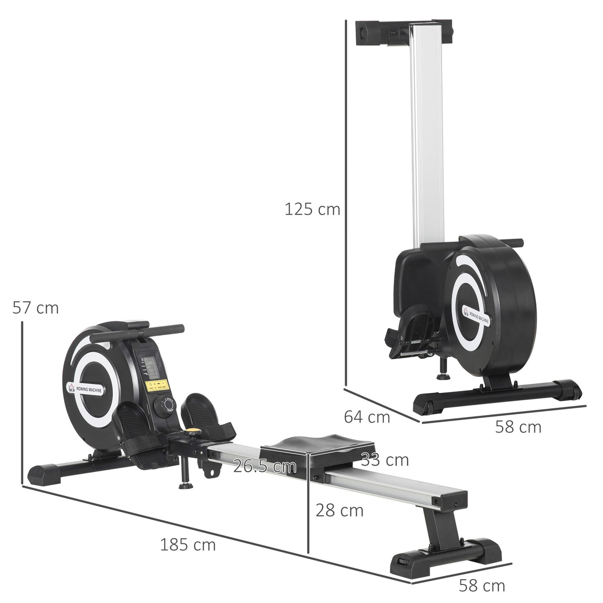 easycomfort vogatore magnetico pieghevole con volano regolabile su 8 livelli e monitor lcd nero