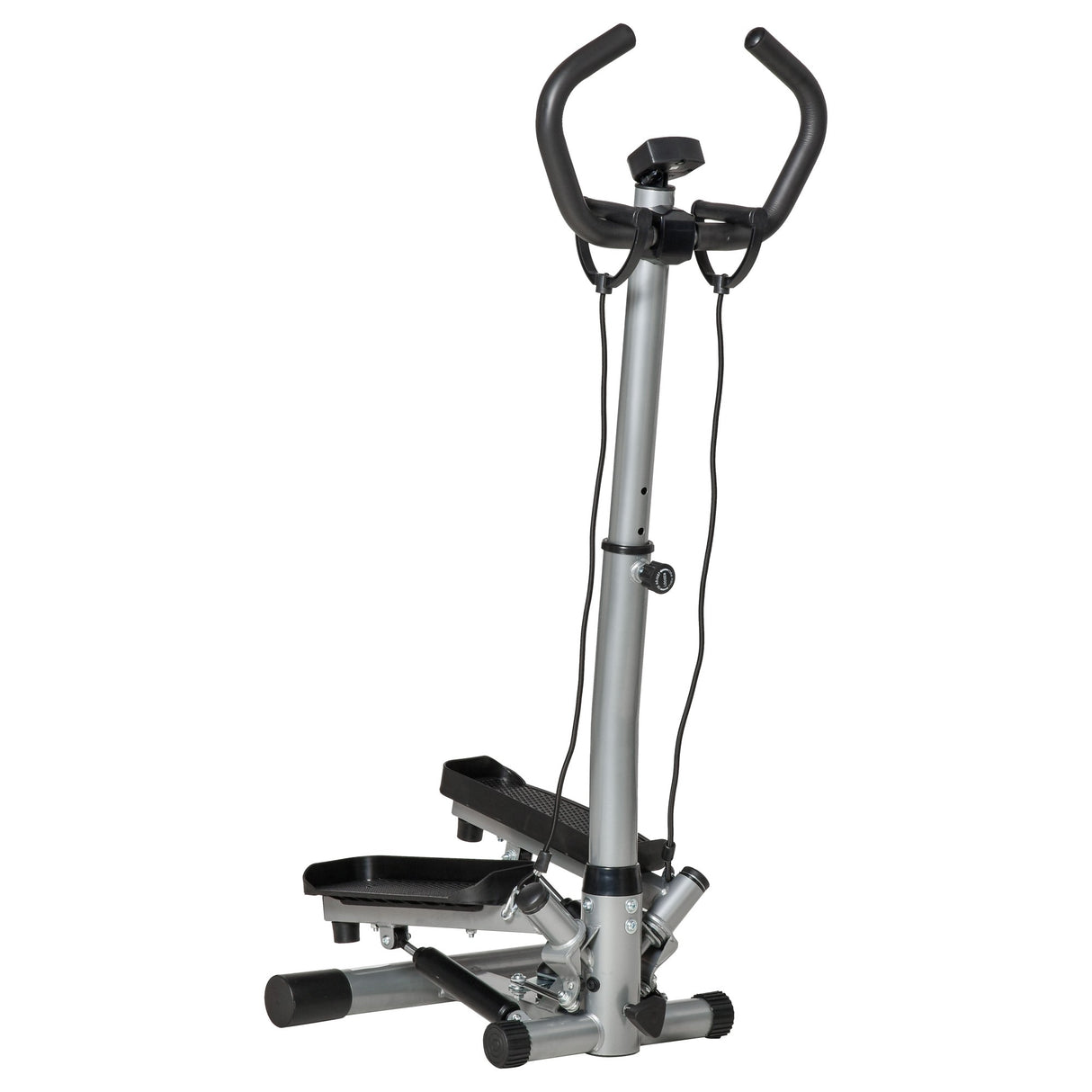 easycomfort easycomfort stepper con manubrio regolabile monitor lcd ed elastici 55x53x118 128cm nero