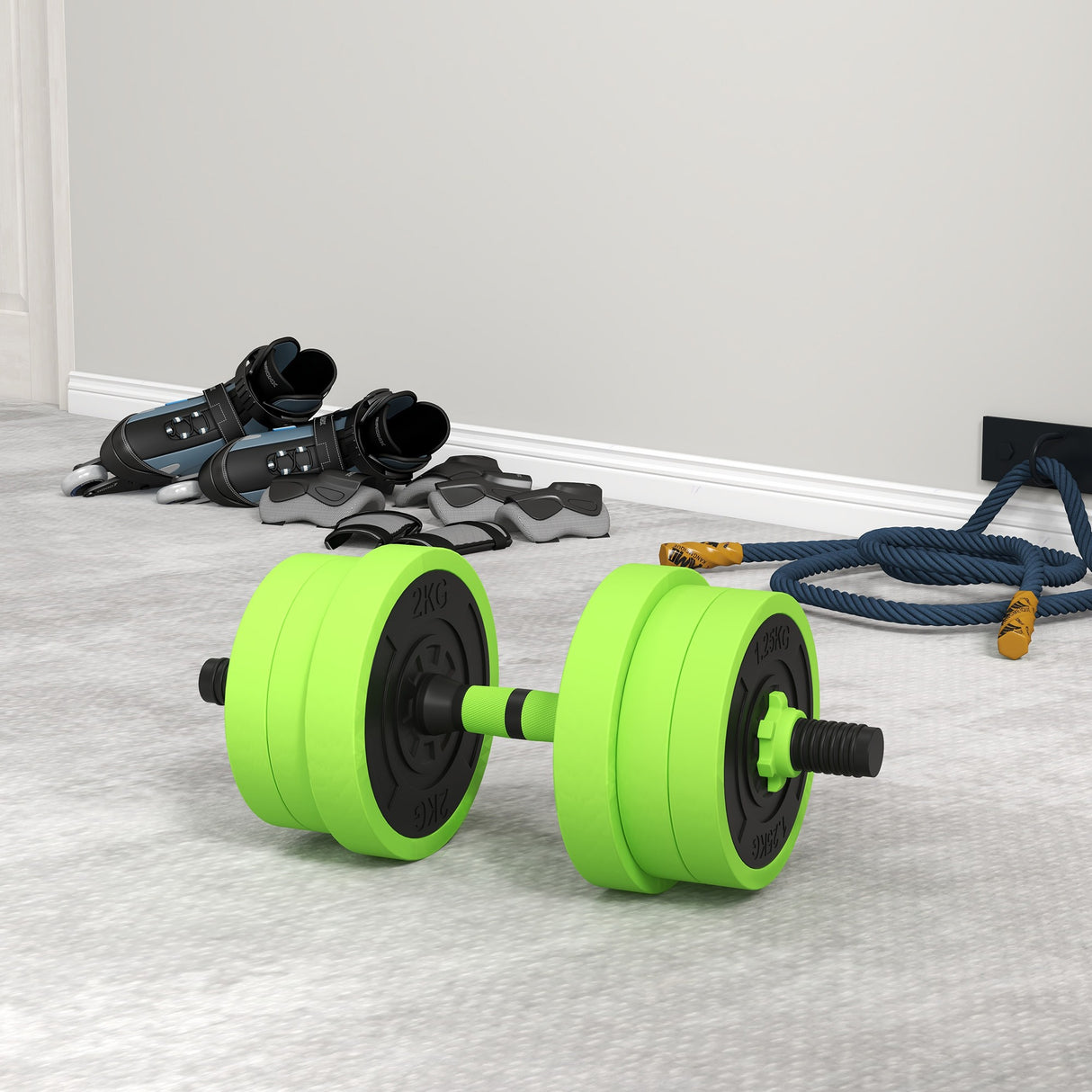 easycomfort pesi da palestra set 4 in 1 da 40kg totali utilizzabile come kettlebell manubri e bilancieri