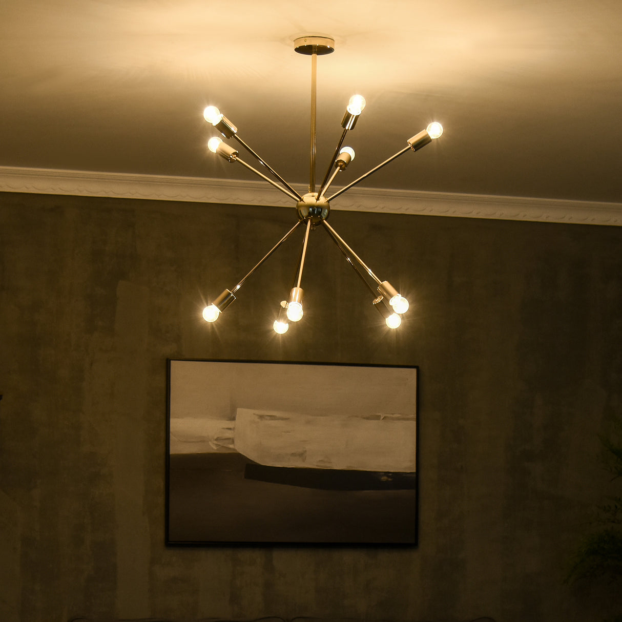easycomfort easycomfort lampada a sospensione in metallo oro con 10 luci per cucina soggiorno e camera da letto 65x65x78 5 cm