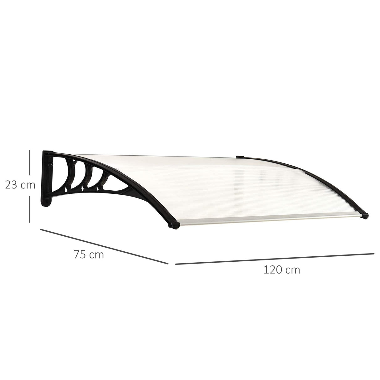 easycomfort easycomfort pensilina tettoia per porta o finestra impermeabile e anti uv in policarbonato 80 x 100 x 23 cm