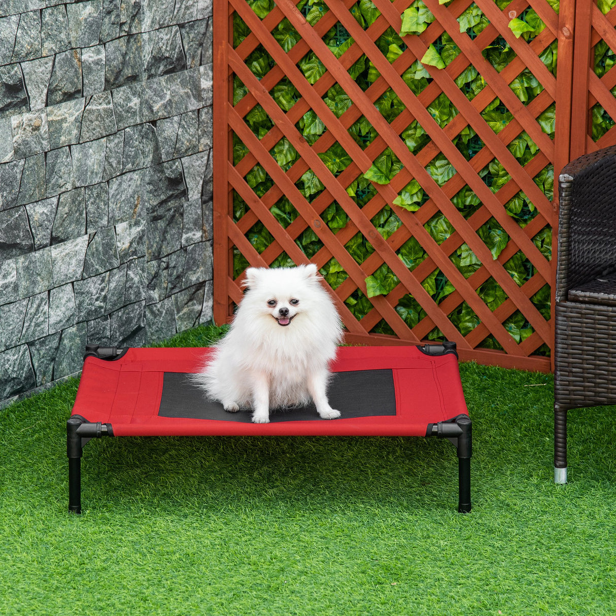 easycomfort cuccia estiva brandina per cani fino a 18kg da esterno e interno lettino per animali 76x61x18cm rosso