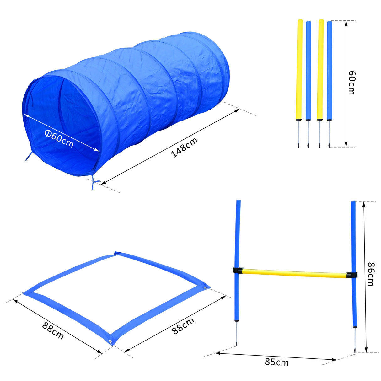 easycomfort easycomfort set agility dog per addestramento cani con slalom tunnel e ostacolo