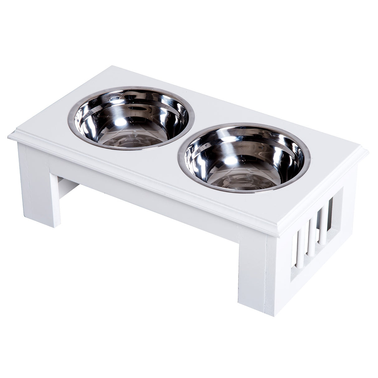 easycomfort easycomfort ciotola rialzata per cani in acciaio inossidabile 2 piatti 44x24x15cm