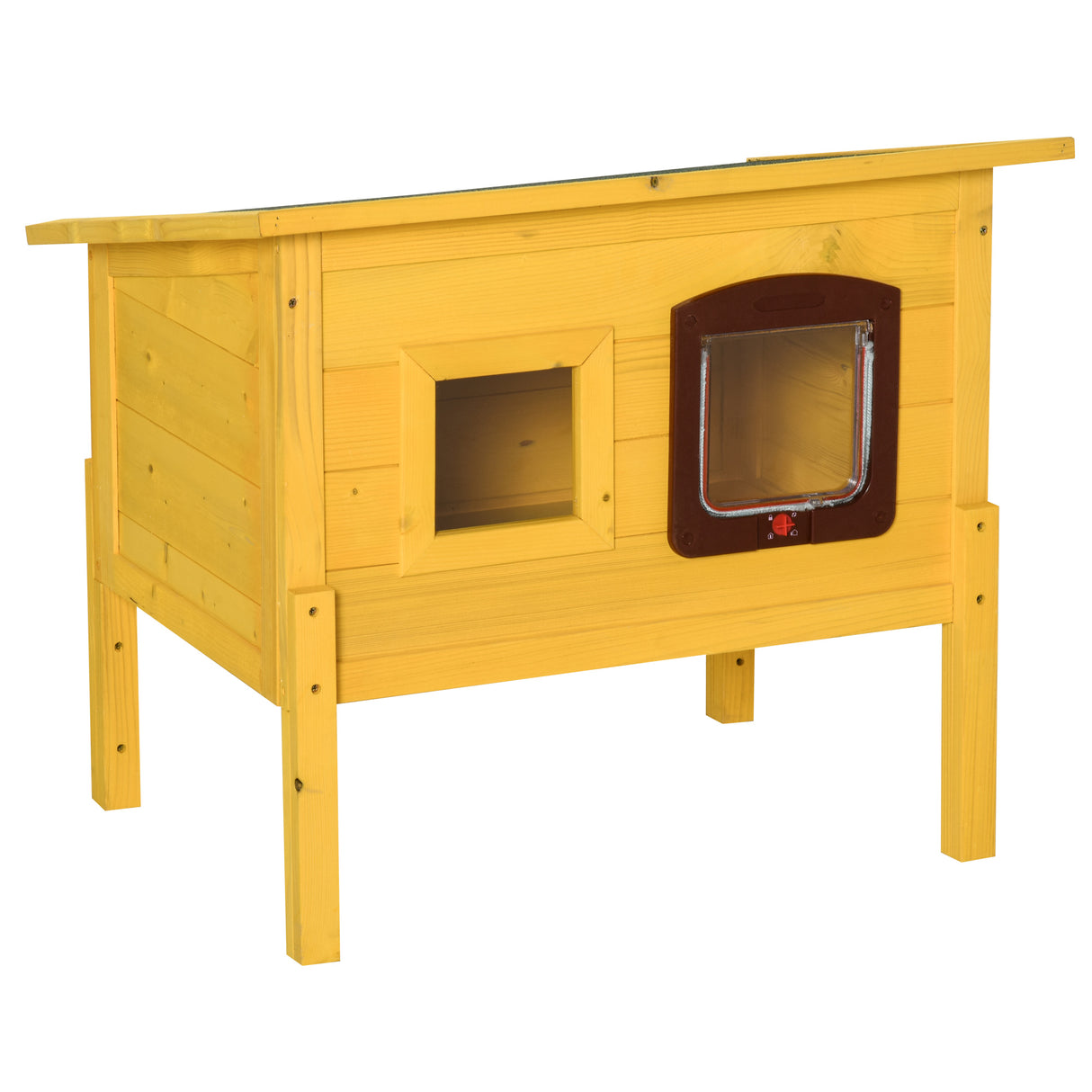 easycomfort easycomfort cuccia casetta per animali domestici in legno di abete 70x51.5x60cm