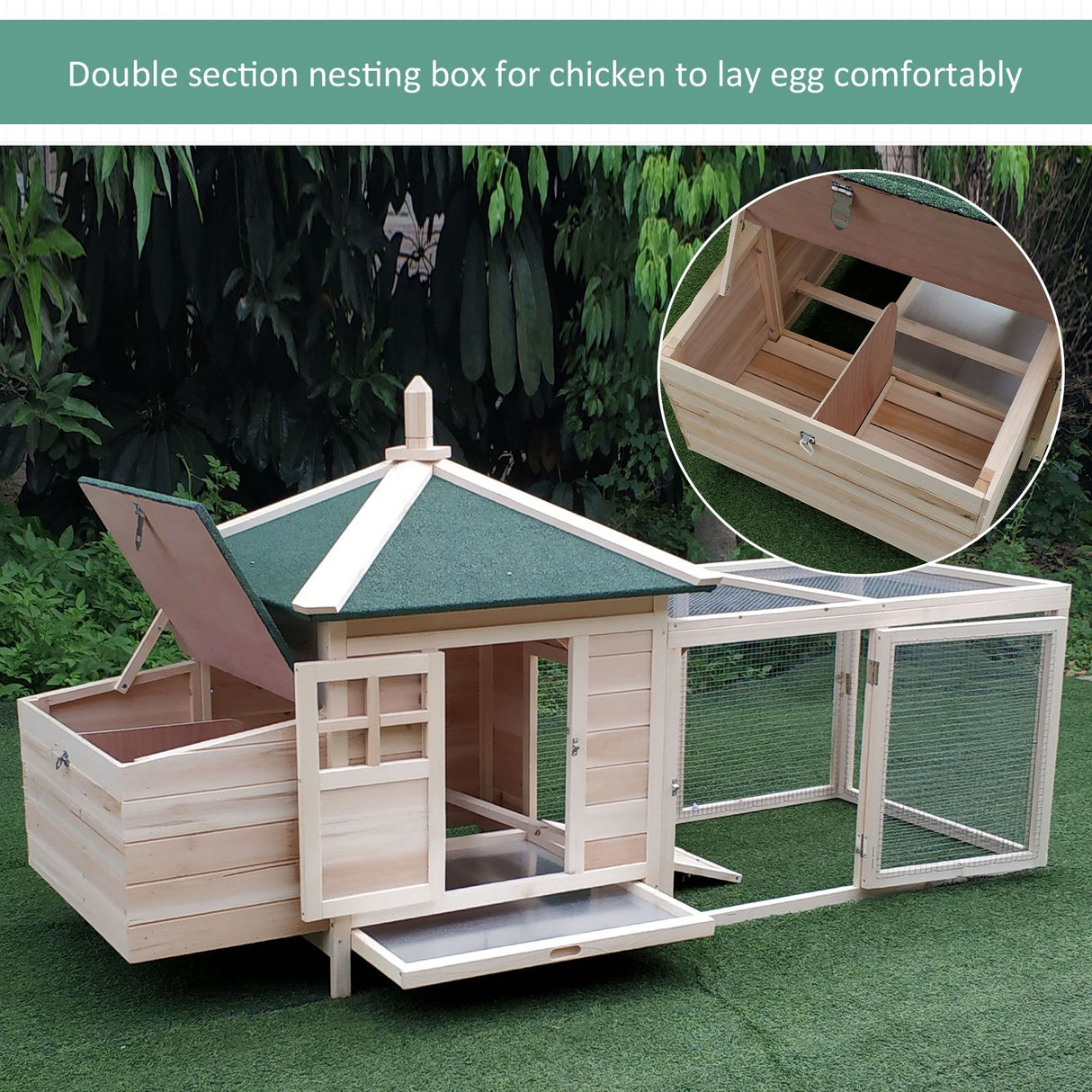 easycomfort easycomfort pollaio in legno per galline prefabbricato da giardino 196x76x97cm