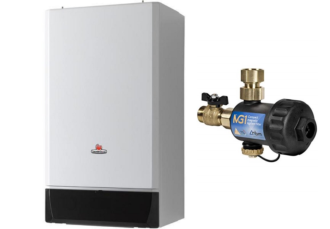 caldaia a gas a condensazione hermann saunier duval modello themis condens 24 kw metano completa di kit scarico fumi con defangatore rbm in omaggio