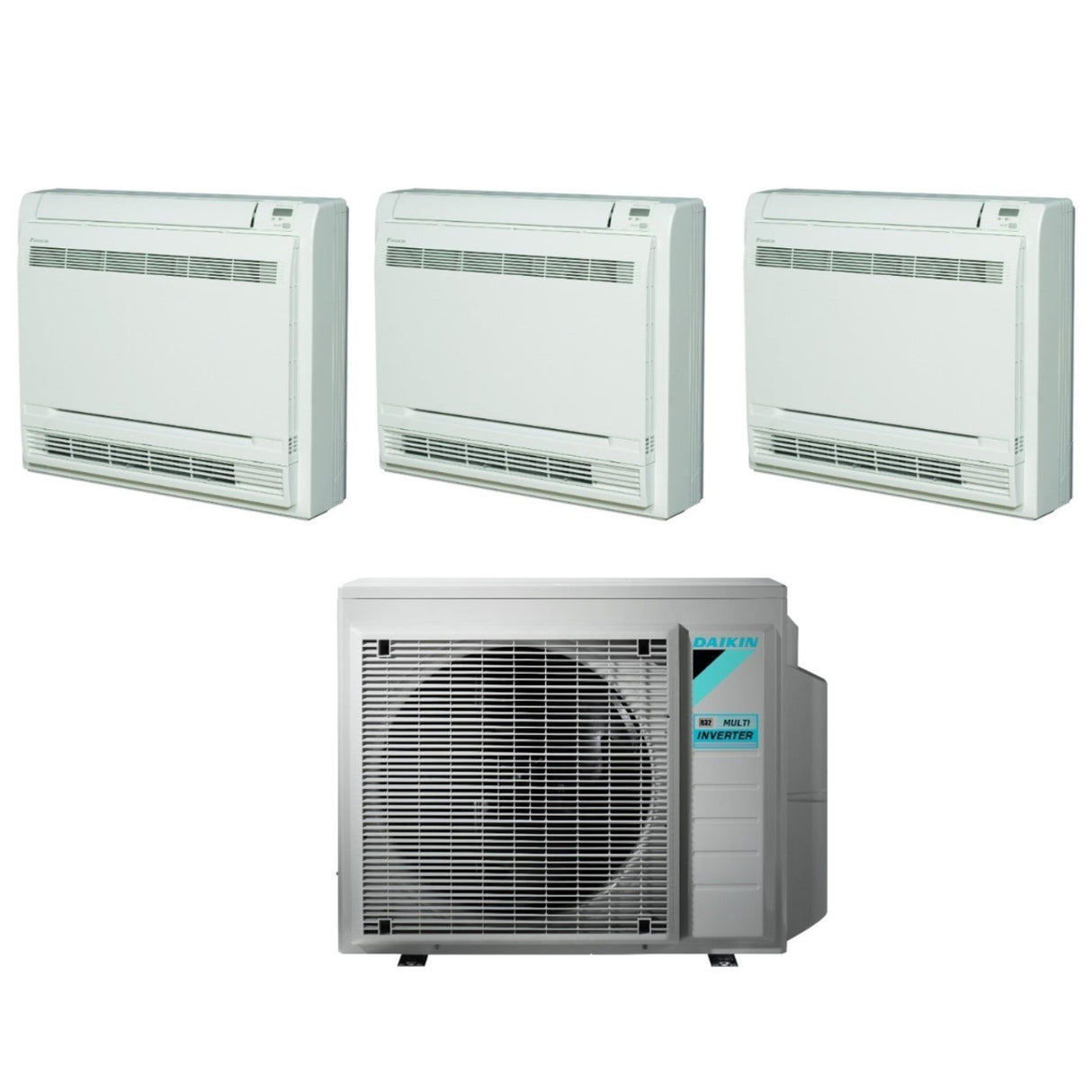 climatizzatore condizionatore daikin bluevolution a pavimento trial split inverter serie fvxm f 9_12_12 con 3mxm68n r 32 wi fi optional con telecomando ad infrarossi incluso 9000_12000_12000 garanzia italiana