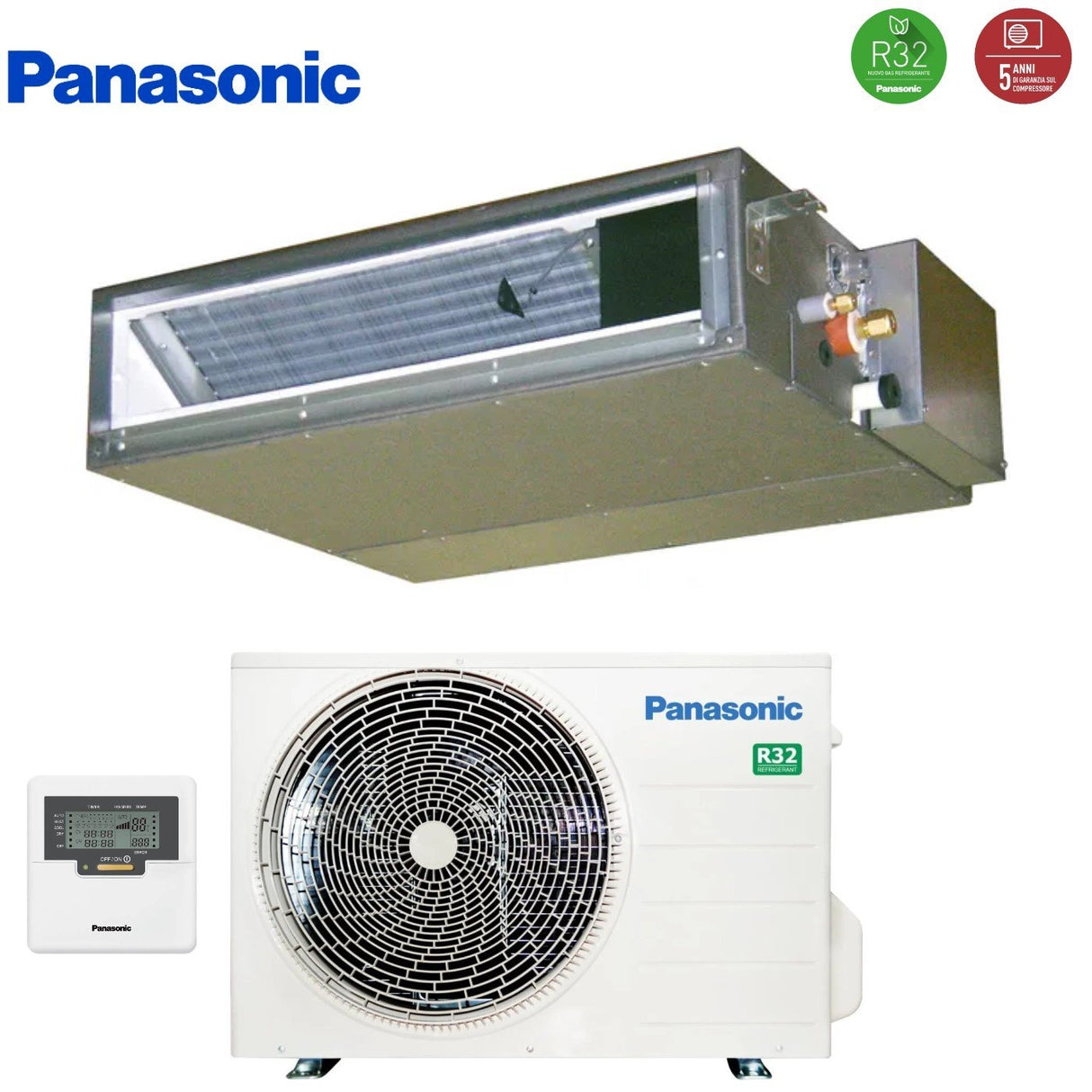 climatizzatore condizionatore panasonic canalizzato canalizzabile inverter a bassa pressione 12000 btu cs z35ud3eaw _ cu z35ubea r 32 wi fi optional classe a_ con comando a filo incluso