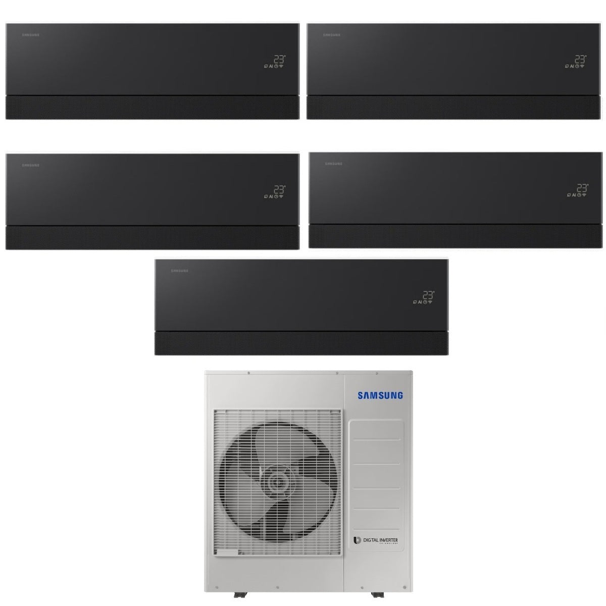 samsung condizionatore penta split samsung windfree premiere black 7991212 con aj100txj5kg r 32 wi fi integrato