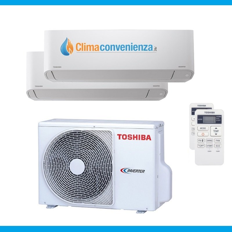 climatizzatore condizionatore dual split inverter toshiba mirai r32 10000_16000 con ras 2m18u2avg e 10_16 btu 6136