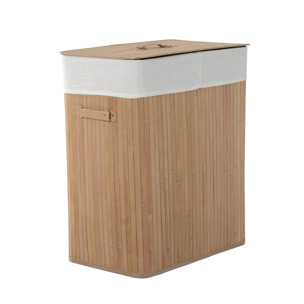 easycomfort easycomfort cesta portabiancheria in bambu con coperchio e fodera rimovibile 52 x 32 x 63cm