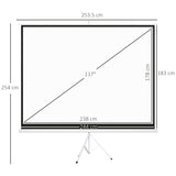 easycomfort easycomfort telo proiettore da 120 formato 43 in tessuto a rete plastica e metallo con treppiedi 244x183 cm bianco