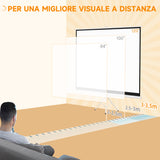 easycomfort easycomfort telo proiettore da 120 formato 43 in tessuto a rete plastica e metallo con treppiedi 244x183 cm bianco