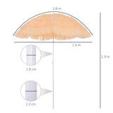 easycomfort easycomfort ombrellone stile hawaiano con frange impermeabile o160cm