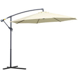 easycomfort easycomfort ombrellone parasole decentrato da giardino da spiaggia ferro 3m beige