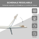easycomfort easycomfort sdraio pieghevole reclinabile con cuscino da giardino spiaggia beige